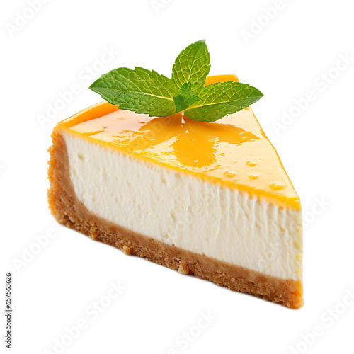 Pumpkin Cheesecake isolated on white background