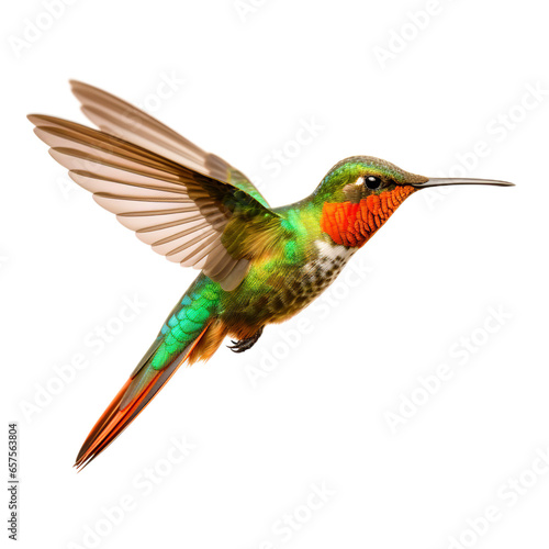 Rufous-tailed Hummingbird isolated on transparent backgound © Nate