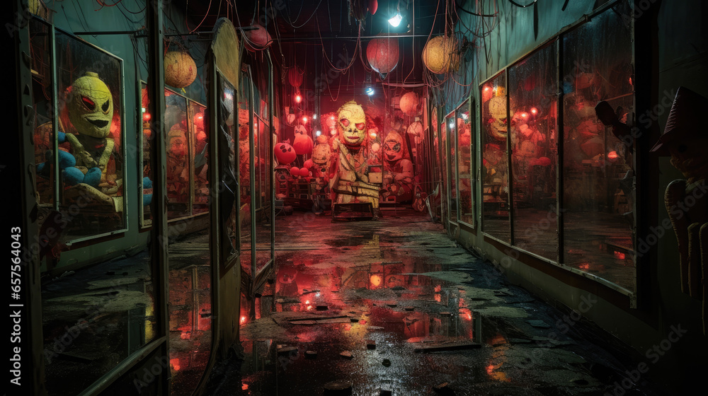 Creepy Carnival Funhouse Background Creepy Carnival Funhouse Background