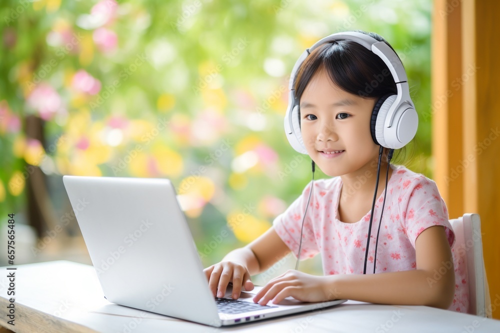 Students are learning online with teachers at home. Students are learning online with teachers at home.