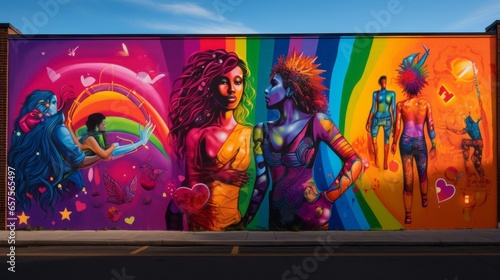 colorful diversity mural on a wall © Nicolas Swimmer