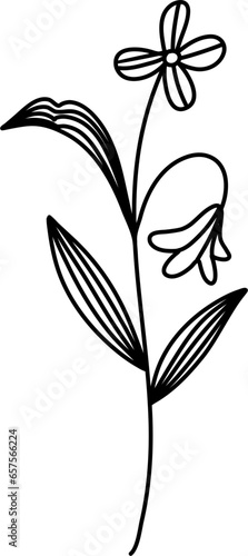 Wildflowers Line Art