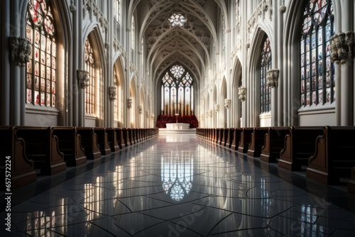  Church s elegant Gothic arches and soaring ceilings  Generative AI
