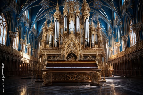 Church's historic pipe organ, capturing its grandeur and musicality, Generative AI