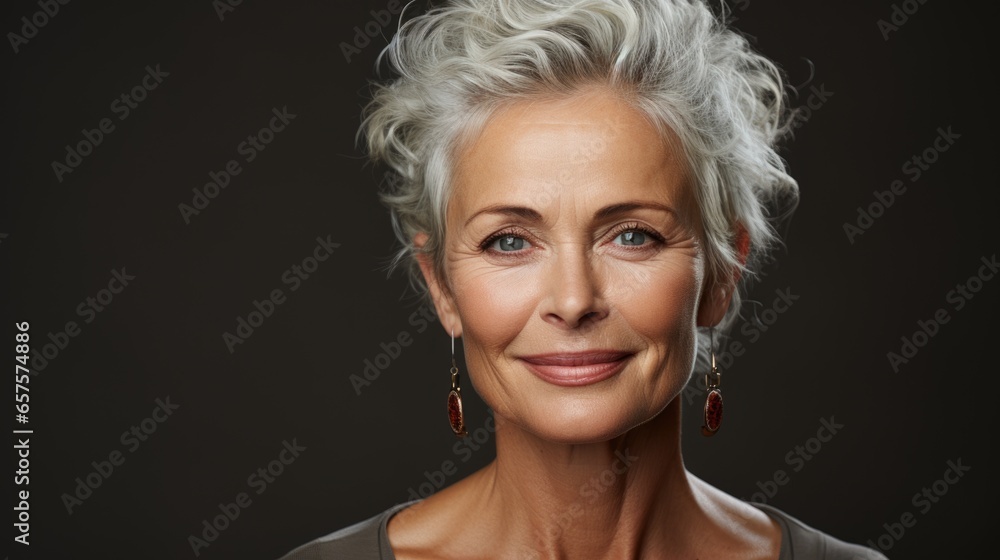 Radiant Woman with Flawless Skin Close-up