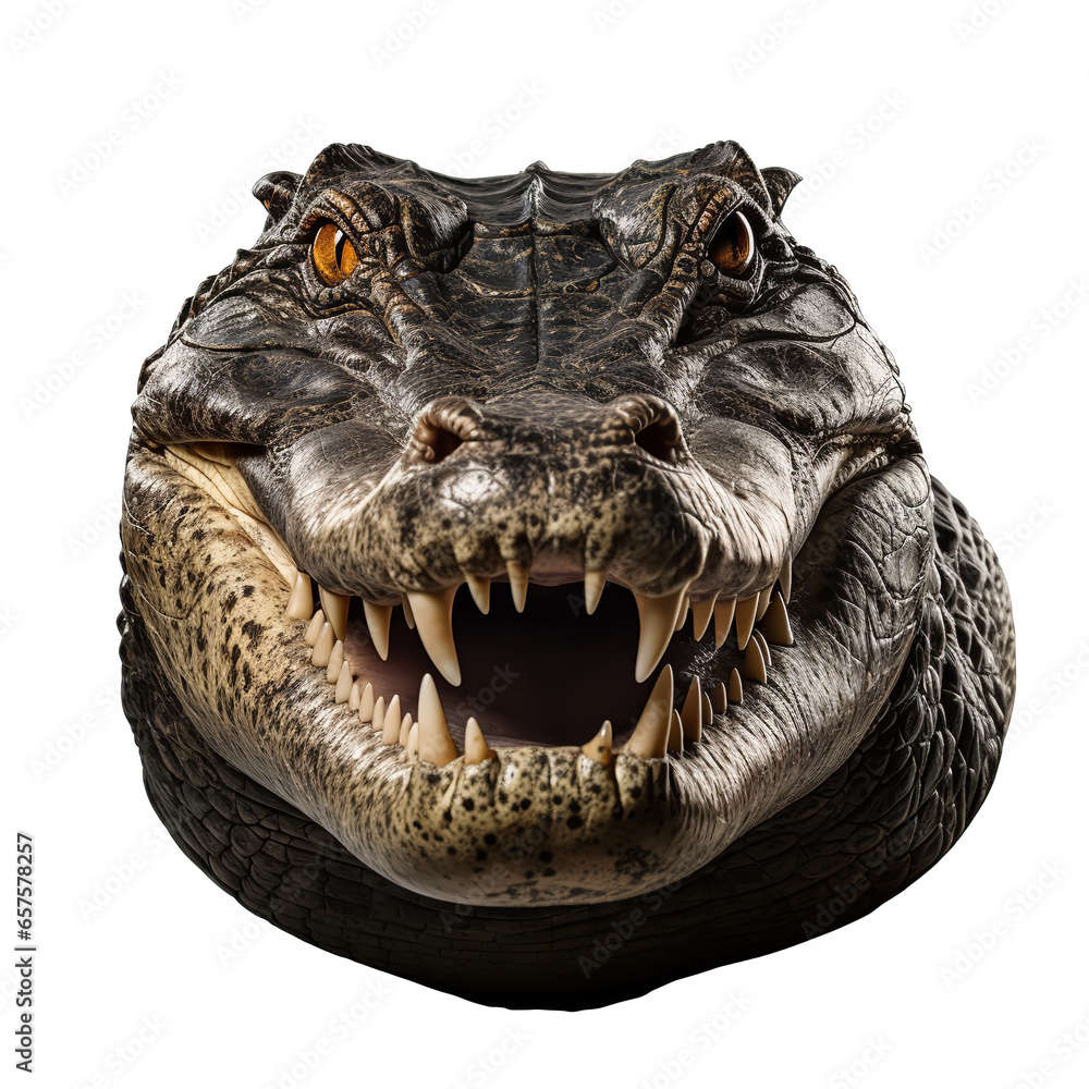 Fototapeta premium Alligator real isolated on transparent backgound