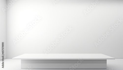 empty white room with white surface for presentation