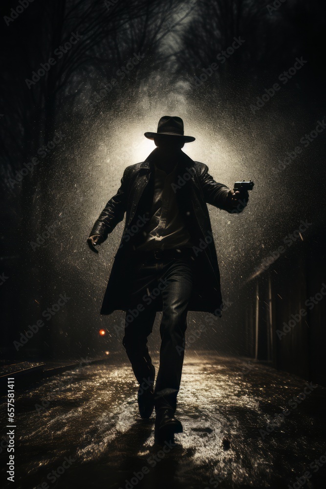 Fototapeta premium action movie hero character