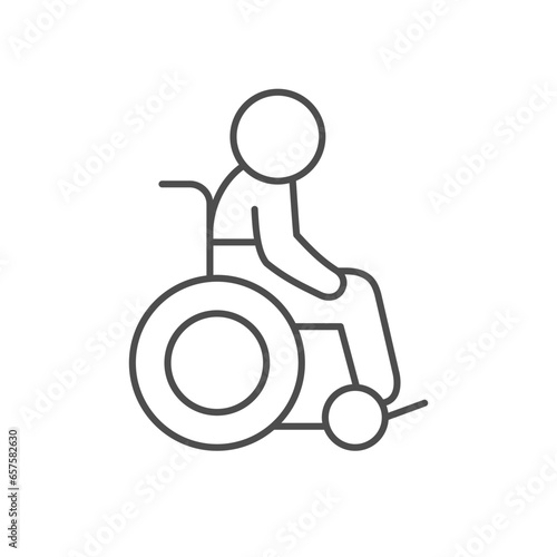 Person in wheelchair line icon