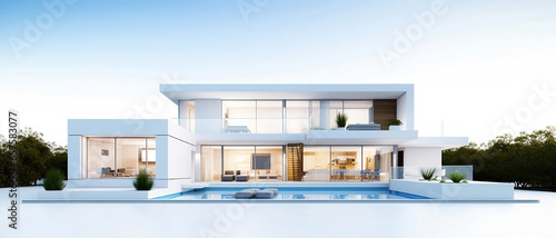 Smart home management homes with solar panels Illustration AI.