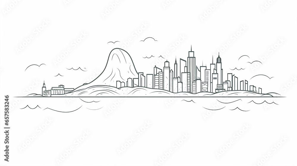 Obraz premium Brasil Desenho de uma linha isolado em fundo branco