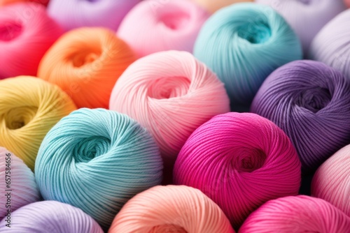 Сlose up of colorful yarn 