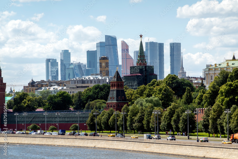 Moscow Kremlin embankment view of the Great Kremlin Palace