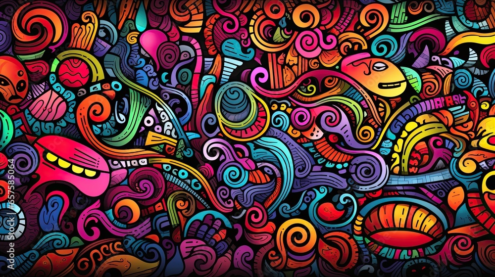 Funky doodles pattern Funky doodles pattern