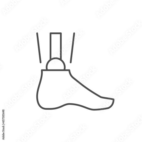Leg prosthesis line outline icon