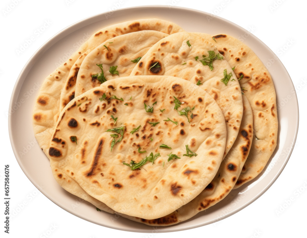 Lavash bread on a plate on transparent background Lavash bread on a plate on transparent background