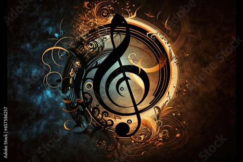 Musical note, beautiful note, music icon photo