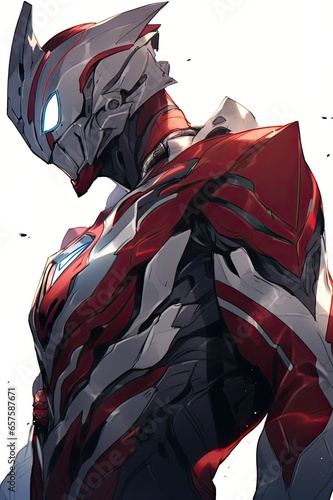 Cyber ninja, with armour. In japanese anime style