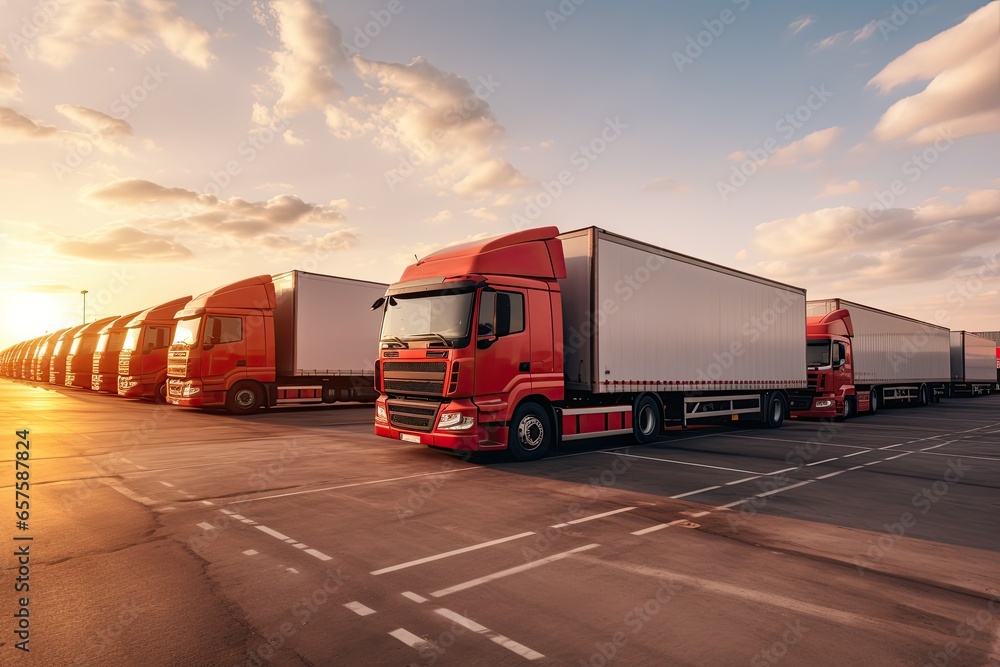 Logistic center cargo trucks transportation