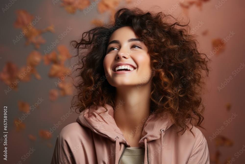Beautiful young woman with arms outstretched, embracing life's possibilities, Generative AI Beautiful young woman with arms outstretched, embracing life's possibilities, Generative AI