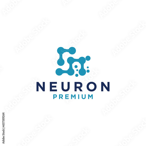 Neuro technology logo design vector illustration