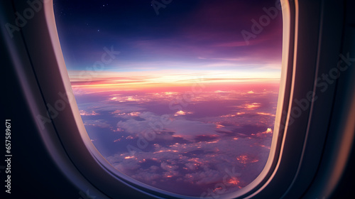 A view of the sky from an airplane window © cac_tus