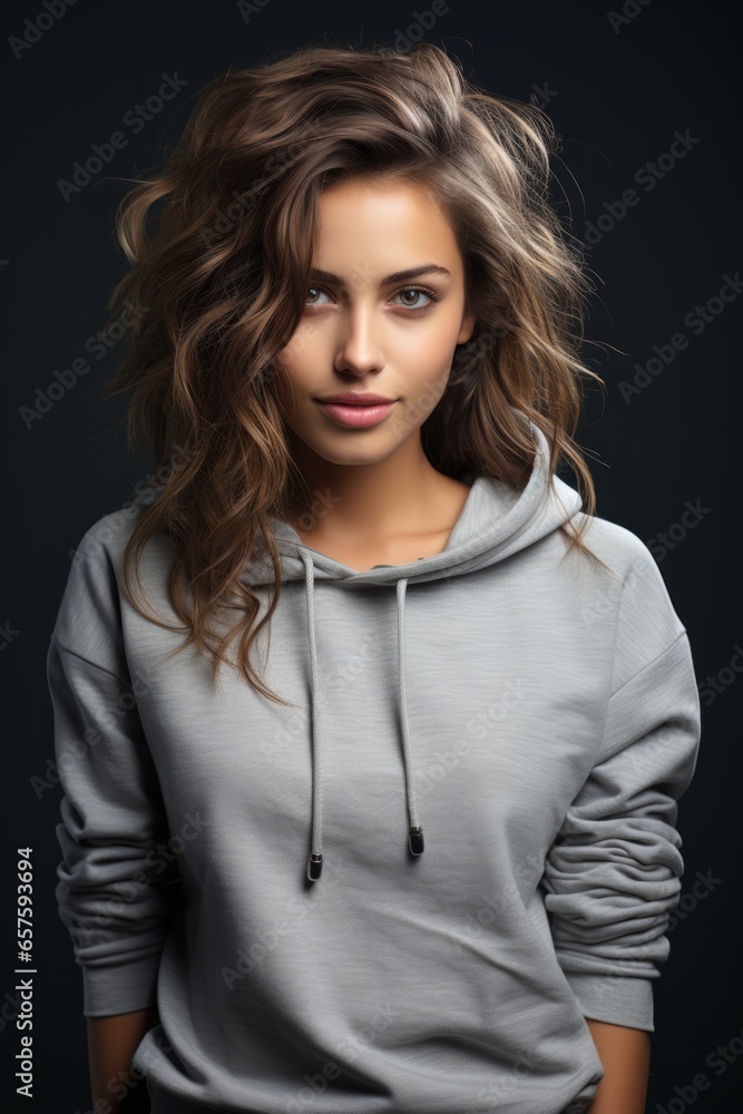 Beautiful young woman with a confident smile, Generative AI Beautiful young woman with a confident smile, Generative AI