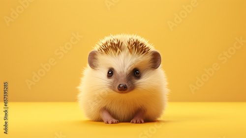 cute hedgehog in simple and clean background