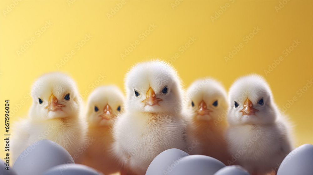 cute chicks in simple and clean background