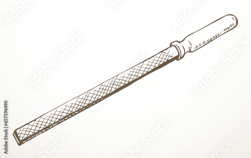 Old steel file. Vector drawing