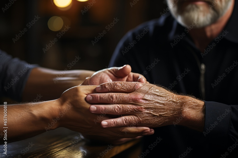 Fototapeta premium Therapist's skilled hands giving a soothing massage, emphasizing the therapeutic touch, Generative AI