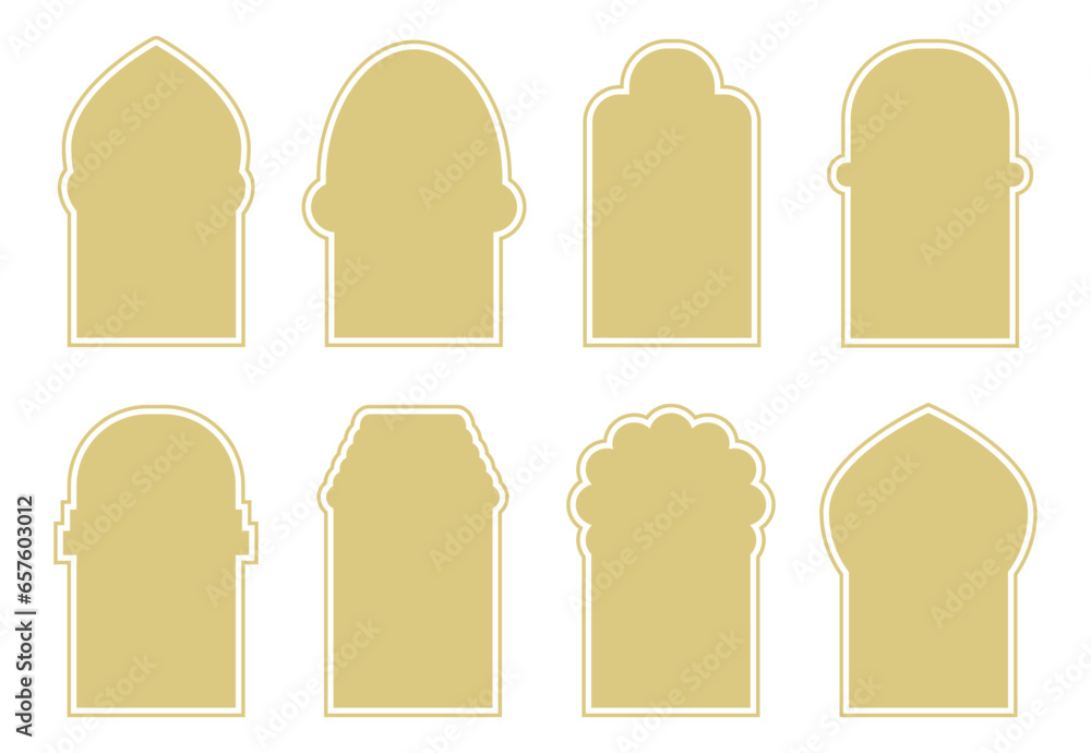 Islamic, arab vector window, door icon set Islamic, arab vector window, door icon set