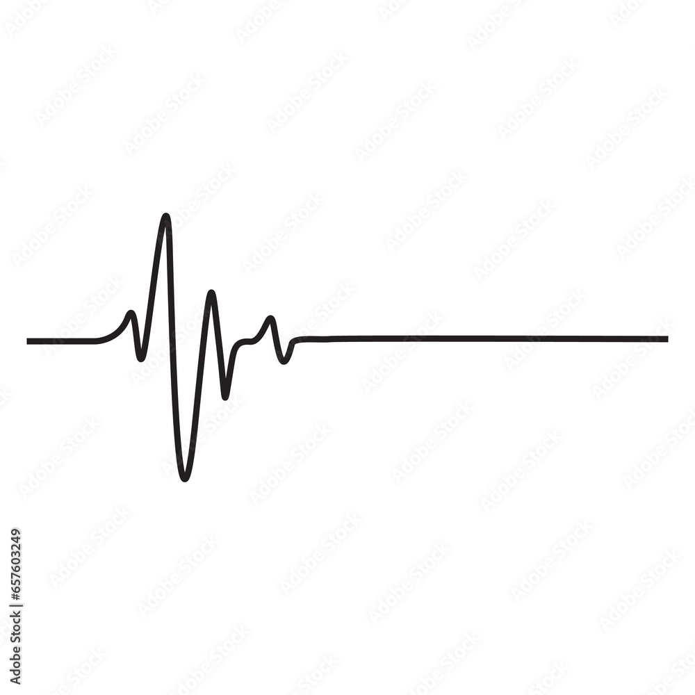 Heartbeat pulse vector line icon. Pulse isolated on transparent ...