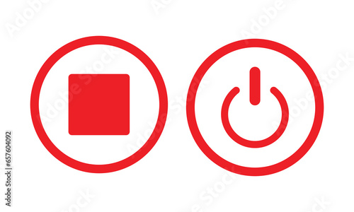 On-off icon.  Set of power buttons.