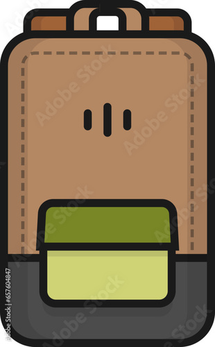 Brown leather bagpack line icon