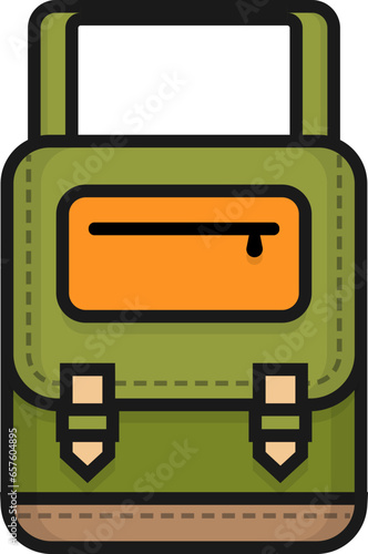 Green sling bag line icon