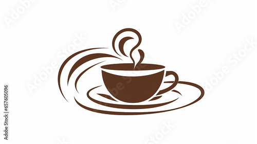 xícara de café Desenho de uma linha isolado em fundo branco