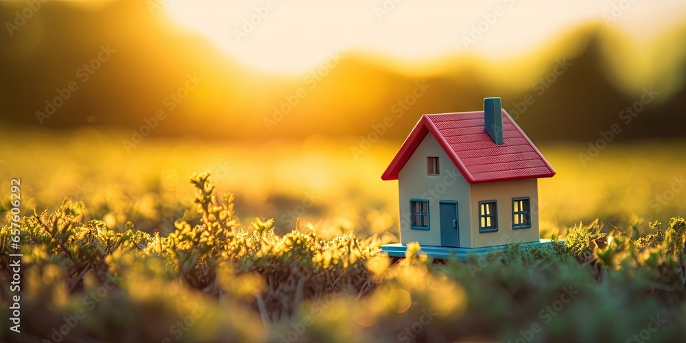 Eco friendly home. Sustainable housing concept. Nature inspired living. Real estate in harmony with environment. Green dream house Eco friendly home. Sustainable housing concept. Nature inspired living. Real estate in harmony with environment. Green dream house