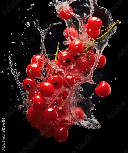 Cranberries fall into the water