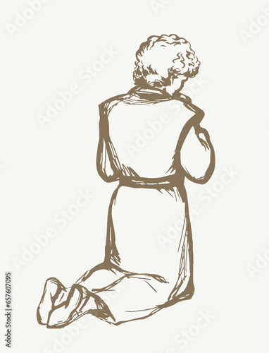 Anointing for the kingdom. Vector drawing