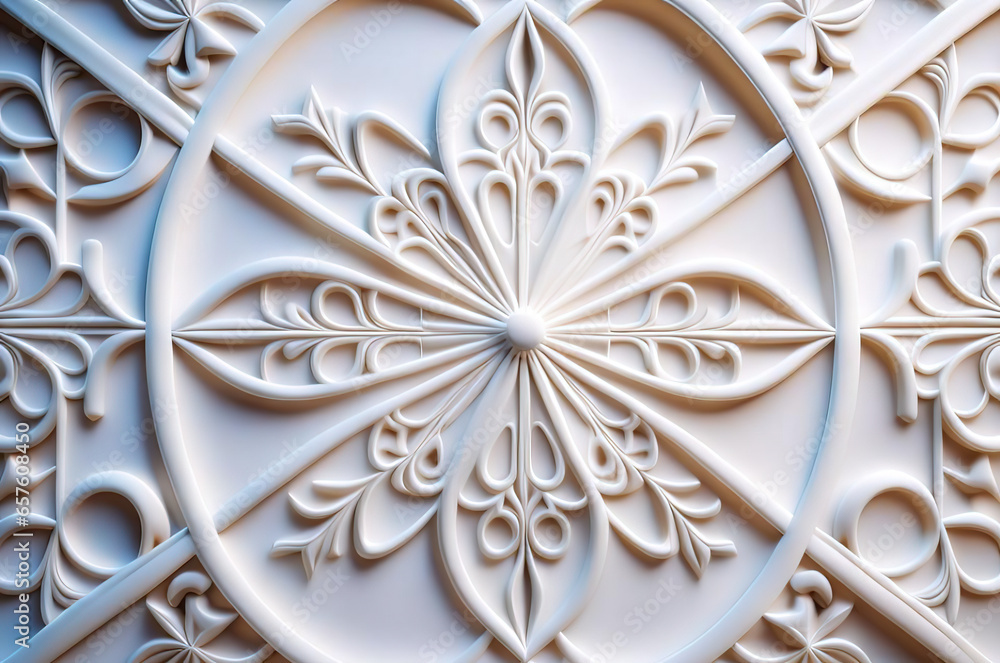 Background of plaster patterns in close-up white color.