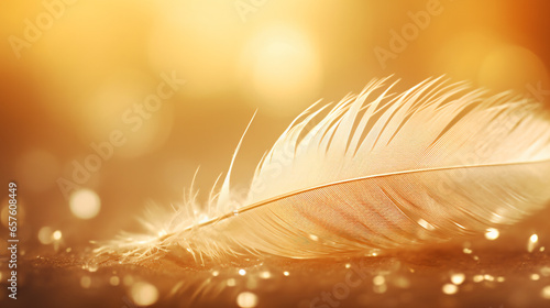 water drop in beautyful feather