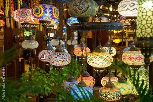 Lamps composition in a market at Bursa, Turkey
