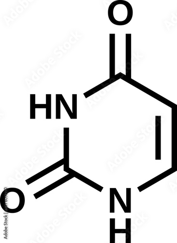 Uracil structural formula, vector illustration