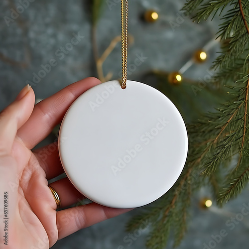 Small Round flat White Ceramic Flat mockup ,ai generated