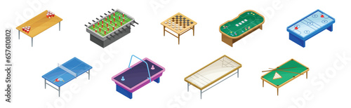 Board Games Playing Field and Tables Vector Set