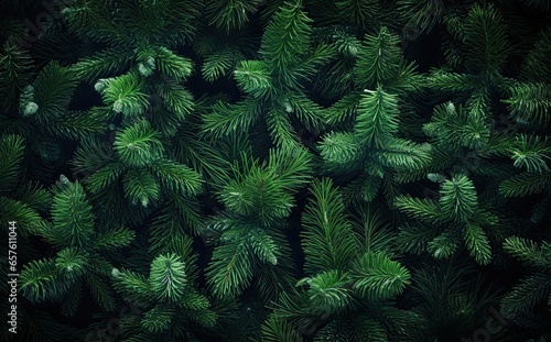 Christmas tree leaf background in the style of vibrant colors. Generative AI