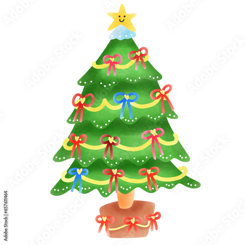 Wallpaper Mural christmas tree illustration Torontodigital.ca