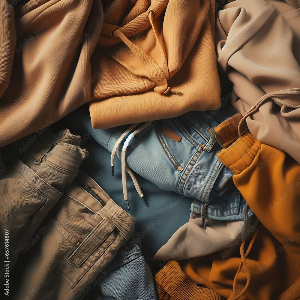 Fototapeta premium Clothes different colors professional background wallpaper high quality photorealistic shot