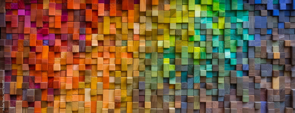 © killykoon - Colorful blocks aligned. Wide format. Hand edited generative AI. © killykoon - Colorful blocks aligned. Wide format. Hand edited generative AI.
